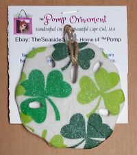 Green Shamrocks Sand Dollar -Window Wall Ornament Decoupage Art St Patrick's Day picture