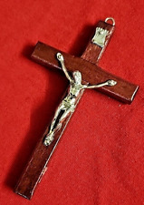   CHRISTIAN.CATHOLIC    Wooden Metal Wall Cross Crucifix 5× 3 