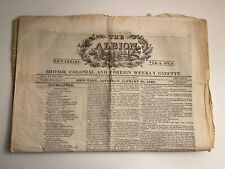 The Albion Newspaper Jan 29 1842 New York British Colonial Foreign Weekly Gazett picture
