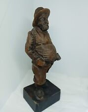 Vtg. Ouro Artesania Spain Wood Carved Sancho Panza Fig. #1022. Intricate.1950S picture