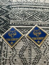 (2) Vintage CUB SCOUT Boy Scouts of America Program DECAL STICKER BSA Badge WOLF picture