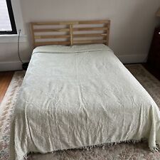 Vintage Light Green Chenille Bedspread Full/Queen Lightweight picture