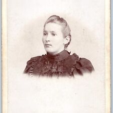 c1880s Perham, MN Cute Young Lady Girl Cabinet Card Photo Nic Jahn B23 picture