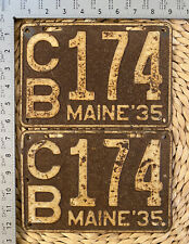 1935 Maine License Plate PAIR ALPCA Garage Decor CB174 Ford Dodge Chevy ALPCA picture