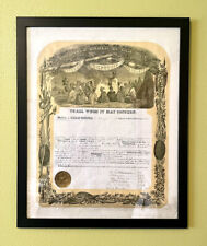 Antique Improved Order of Red Men -Certificate Of Charter - Large Framed picture