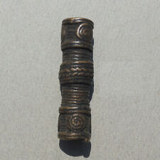 a 47mm lost wax cast old tubular brass bead nigeria #8 picture
