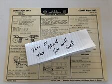 AEA Tune-Up Chart System 1963 Mercury Comet Custom Comet S-22 Station Wagon picture