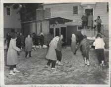1955 Press Photo Girl Scouts ice skate in the back yard of Mrs Taber's house picture