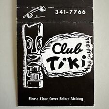 Vintage 1960s Club Tiki Canoga Park CA Matchbook Cover Midcentury Tiki Bar picture