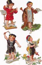1800s Victorian Scrap Die Cut Lot -Cute Musical Whimsical Figural  -#b1 picture