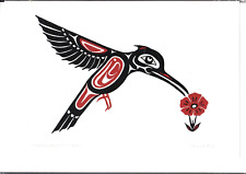 HUMMINGBIRD & FLOWER Salish Lillooet Nation- Pauline Bull - New 6