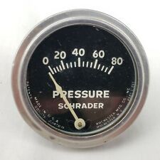 Rare Vintage Antique Schrader Tire Pressure Gauge 0-80 Rochester MFG Indicator picture