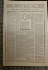 1917 FOOD PRESERVATION COOKBOOK AUTHOR IDA C BAILEY ALLEN CHEF ARTICLE 28639 picture