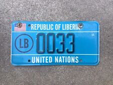 REPUBLIC OF LIBERIA - WEST AFRICA - UNITED NATIONS - LICENSE PLATE picture