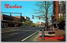 Nashua New Hampshire Main Street North View Old Cars NH Vintage UNP Postcard picture