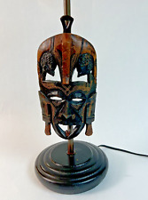 African Wooden Mask Lamp Hand Carved picture
