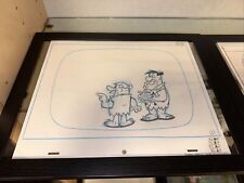 Hand Drawn Flintstones Cartoon Animation Cel 3 Framed Signed By Artist OG picture