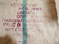 Burlap Coffee Bean Bag Sack Jute Arabica Indonesia Vtg 43 x 29 with Tag picture