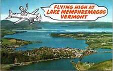 Lake Memphremagog Newport Vermont Scenic Birds Eye View Chrome Postcard picture