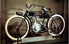 1906 Harley Davidson Motorcycle Single Cylinder 4 Stroke Chrome Postcard B93 picture