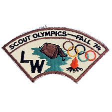 Vintage BSA Boy Scout Scout Olympics Patch 1974 Plastic Back picture