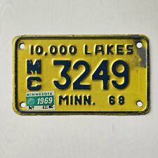 Vintage 1968 Minnesota Motorcycle  License Plate - MN - #3249 picture