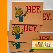 Unposted Postcards, Set Of 5, Retro Hey Peach Postcard Lot Comic Character Hello picture