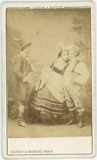 CDV circa 1870. Anna Judic, Désiré and Édouard Georges, actress and actors. picture