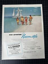 Vintage 1950s Nassau Bahamas Travel Print Ad picture