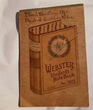 Antique Webster Student's Notebook Note Book Physical Culture Notes early 1900s picture