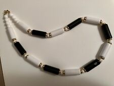 VINTAGE ESTATE black and white beaded necklace picture