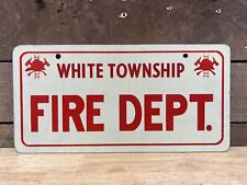 Vintage White Township Fire Department License Plate picture