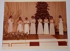 VTG 1970s Found Photograph Original Photo Wedding Bride Bridesmaids Christmas picture