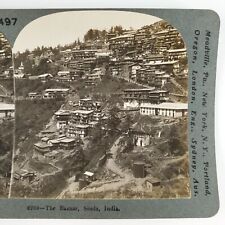 Lakkar Bazaar Shimla India Stereoview c1905 Village Ridge Market Hotel A2728 picture