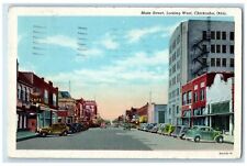 1948 Main Street Looking West Shops Building Cars Chickasha Oklahoma OK Postcard picture