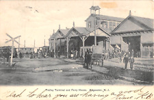1906 Trolley Terminal & Ferry House Edgewater NJ post card picture