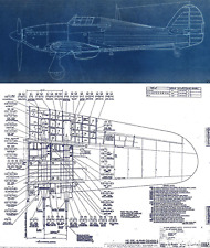 Hawker Hurricane Original Blueprint Plans WW2 period RARE 450 Drawings XXL Set  picture