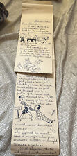 Vintage 1943 Long Birthday Letter - Illustrated Funny - One Long Sheet picture