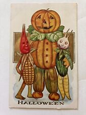 Vintage Halloween Early 1900s Veggie People Postcard picture