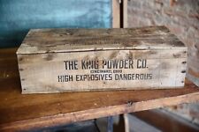 Vintage King Explosives Powder Wooden Dynamite Crate Box wood fireworks etc picture