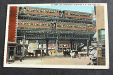 A New York City Postcard Bowery And Doubledeck Elevated R. R 1920’s picture