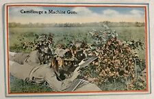 Antique 1918 Postcard Camiflouge a Machine Gun WWI Era Soldiers Laying in Field picture