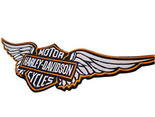 Harley Davidson Embroidered Patch Harley Orange Logo Wing 15