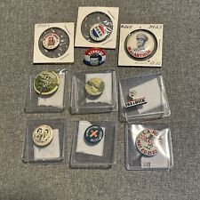 10 Vintage Pinback Button - Estate Lot with 1940s-60s Pins picture
