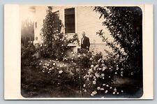 RPPC Man & Woman Enjoying Flowers by Home ARTURA 1910-1924 VINTAGE Postcard 1333 picture