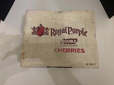 Vintage 1970's Royal Purple Cherries Fruit Shipping Cardboard Box picture