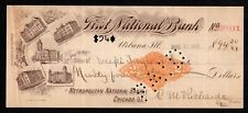 1899 URBANA IL 1ST NAT BANK CHECK 2¢ DOC STAMP - UNIVERSITY OF ILLINOIS VIGNETTE picture
