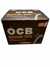 10x Packs OCB Virgin Unbleached Pre Rolled Tips | 25 Tips Per Pack | + 2 Tubes picture