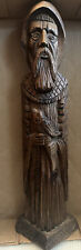 Wood Carved Man Holding A Dove 18” Tall picture