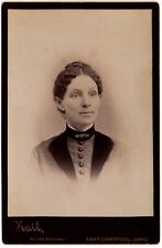 CIRCA 1880s CABINET CARD KAIL GORGEOUS LADY IN FANCY DRESS EAST LIVERPOOL OHIO picture